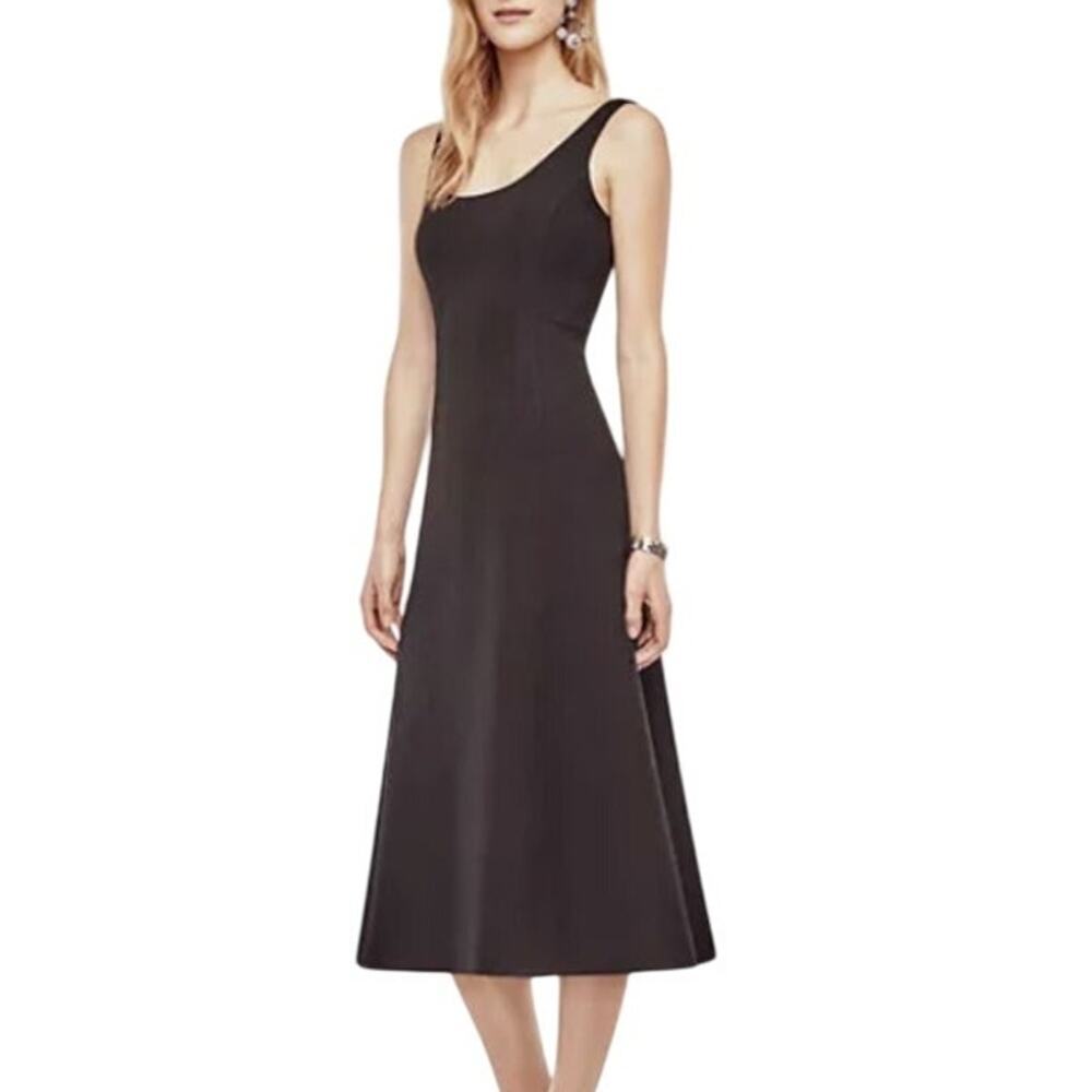 New Ann‎ Taylor Black Classic Thick Knit Midi Dress 6